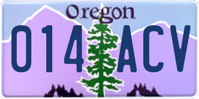 OR license plate 014ACV
