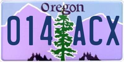 OR license plate 014ACX