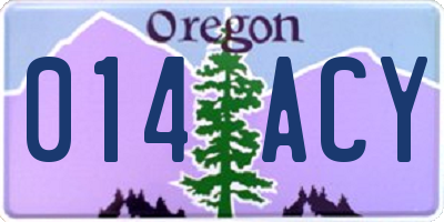 OR license plate 014ACY