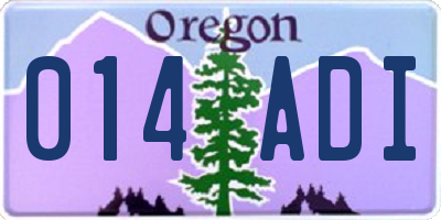 OR license plate 014ADI