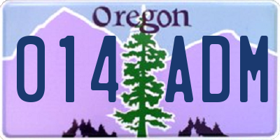 OR license plate 014ADM