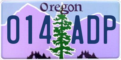 OR license plate 014ADP