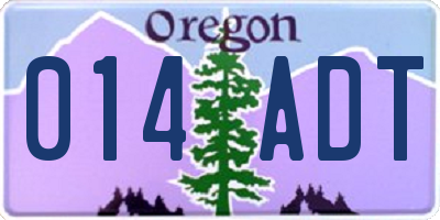OR license plate 014ADT