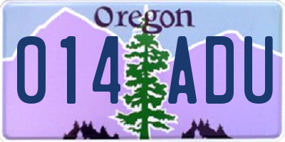 OR license plate 014ADU