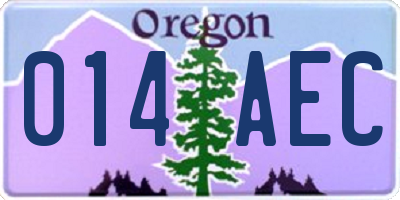 OR license plate 014AEC