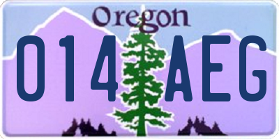 OR license plate 014AEG