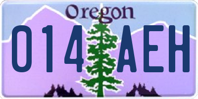 OR license plate 014AEH