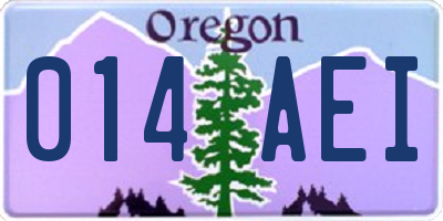 OR license plate 014AEI