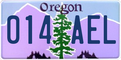 OR license plate 014AEL