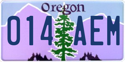 OR license plate 014AEM