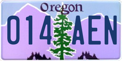 OR license plate 014AEN