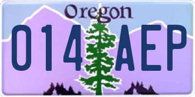 OR license plate 014AEP