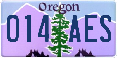 OR license plate 014AES