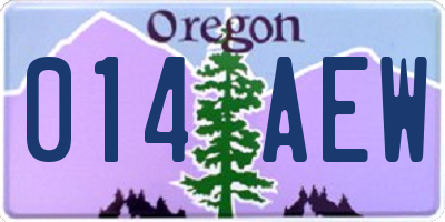 OR license plate 014AEW