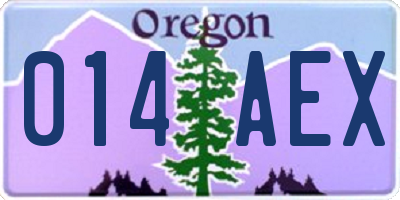 OR license plate 014AEX