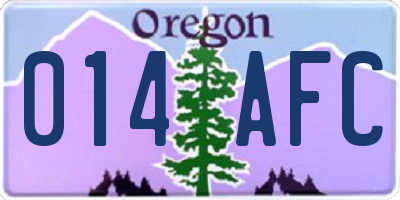 OR license plate 014AFC