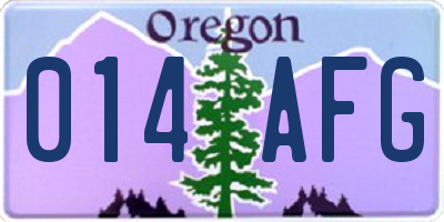 OR license plate 014AFG