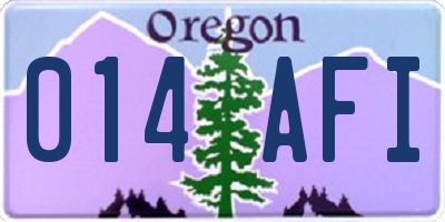 OR license plate 014AFI