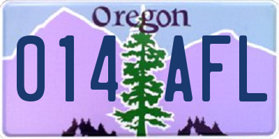 OR license plate 014AFL