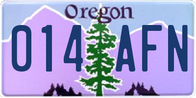 OR license plate 014AFN
