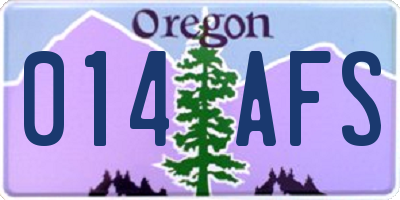 OR license plate 014AFS