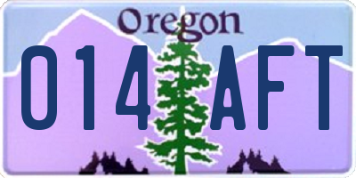 OR license plate 014AFT