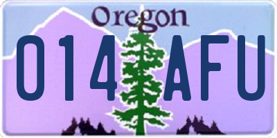 OR license plate 014AFU