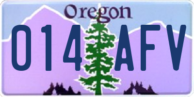 OR license plate 014AFV