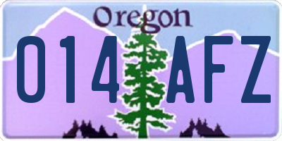 OR license plate 014AFZ