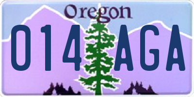OR license plate 014AGA