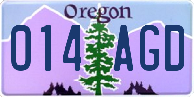 OR license plate 014AGD