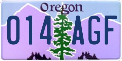 OR license plate 014AGF