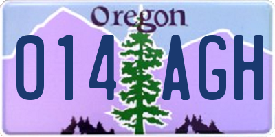 OR license plate 014AGH