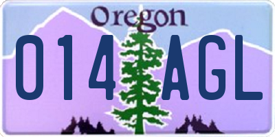 OR license plate 014AGL