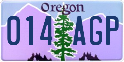 OR license plate 014AGP