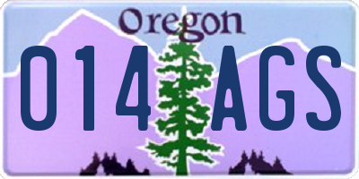 OR license plate 014AGS