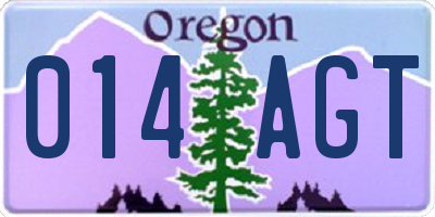 OR license plate 014AGT