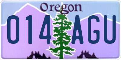 OR license plate 014AGU