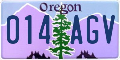 OR license plate 014AGV