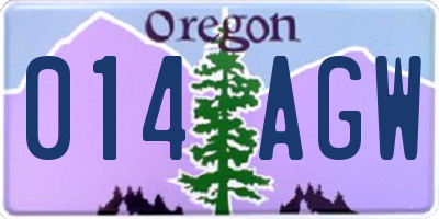 OR license plate 014AGW