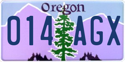 OR license plate 014AGX