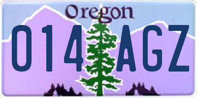 OR license plate 014AGZ