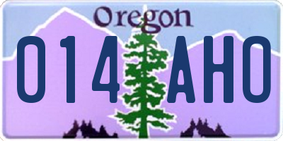 OR license plate 014AHO