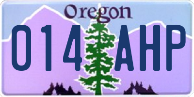 OR license plate 014AHP