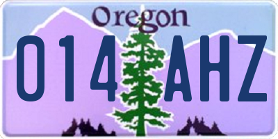 OR license plate 014AHZ