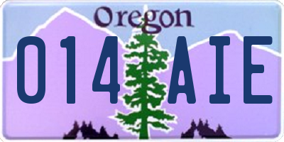 OR license plate 014AIE