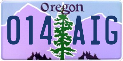 OR license plate 014AIG