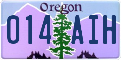 OR license plate 014AIH