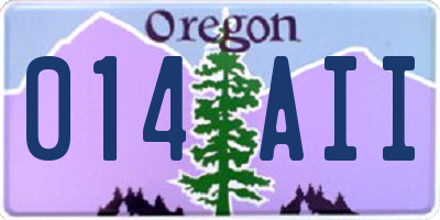 OR license plate 014AII
