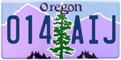 OR license plate 014AIJ